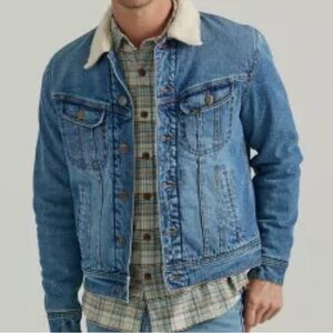 Lee Light Blue Denim Jacket with Sherpa Collar